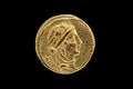 Roman Aureus Gold Coin replica of Julius Caesar with a probable head of the goddess Venus Royalty Free Stock Photo