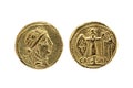 Roman Aureus Gold Coin replica of Julius Caesar Royalty Free Stock Photo