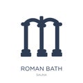 Roman bath icon. Trendy flat vector Roman bath icon on white background from sauna collection