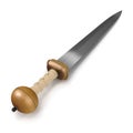 Roman Battle Gladius Sword on white. 3D illustration Royalty Free Stock Photo