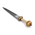 Roman Battle Gladius Sword on white. 3D illustration Royalty Free Stock Photo