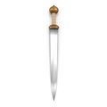 Roman Battle Gladius Sword on white. 3D illustration Royalty Free Stock Photo