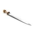 Roman Battle Gladius Sword on white. 3D illustration Royalty Free Stock Photo