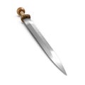 Roman Battle Gladius Sword on white. 3D illustration Royalty Free Stock Photo