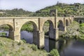 Roman bridge of Alcantara, Caceres Province Royalty Free Stock Photo