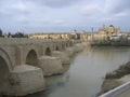 Roman Bridge and Guadalquivir river, Great Mosque, Cordoba, Spain. Ancient, landmark. Royalty Free Stock Photo