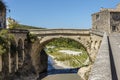 Roman bridge and old town in vaison la romaine Royalty Free Stock Photo