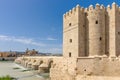 The Roman bridge is over the Guadalquivir river in Cordoba, Spain Royalty Free Stock Photo