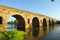 The Roman Bridge over the Guadiana River, Merida, Extremadura, Spain Royalty Free Stock Photo