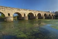 Roman bridge over Guadiana river in Merida, Extremadura, Spain Royalty Free Stock Photo