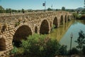 The Roman bridge over the Guadiana River at Merida Royalty Free Stock Photo