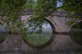 Roman bridge reflection on river Bosna in Sarajevo