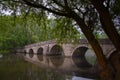 Roman bridge reflection on river Bosna in Sarajevo