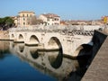 Roman bridge in Rimini Royalty Free Stock Photo