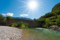 Roman Bridge and Sarca River - Italy Royalty Free Stock Photo