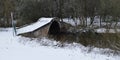 Roman Bridge in Snow Royalty Free Stock Photo