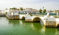 Roman bridge at Tavira village in Algarve Royalty Free Stock Photo