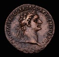 Roman Bronze Coin Domitian Royalty Free Stock Photo