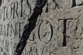 Roman Capital Letters on the Stone Royalty Free Stock Photo