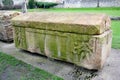 Roman carved stone coffin in York