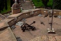 Roman catapult - view from above at Sant`Angelo Castle Italy Royalty Free Stock Photo