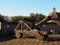 Roman Catapult at Sant\'Angelo Castle in Rome, Italy Royalty Free Stock Photo