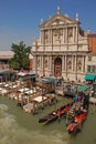 Beautiful front facade of Santa Maria di Nazareth nearby Venezia Santa Lucia railway station at Venice