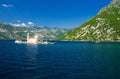 Church Our Lady of Rocks on island in Boka Kotor bay, Montenegro Royalty Free Stock Photo