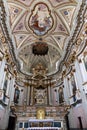 Inside Roman Catholic church  in Sospel, France Royalty Free Stock Photo