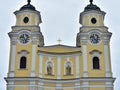 Baroque church with yellow facade