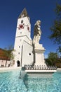 Church of Spitz an der Donau & Fountain, Wachau, Niederosterreich, Austria Royalty Free Stock Photo