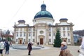 The Roman Catholic St. Cajetan Church stands on Cajetan square, Salzburg, Austria Royalty Free Stock Photo