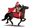 Roman Cavalryman with Red Plume and Cloak