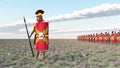 Roman centurion and legionaries Royalty Free Stock Photo