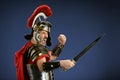 Roman Centurion Using Sword Royalty Free Stock Photo
