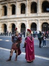 Roman Centurions, on the Piazza del Colosseo Royalty Free Stock Photo