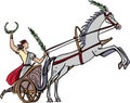 Roman chariot driver with a decorated horse Royalty Free Stock Photo