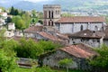 Roman church in the Pyrenees mountains in France Royalty Free Stock Photo