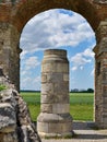 Roman city ancient ruins gate Heidentor, Petronell Carnuntum, Austria