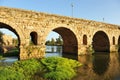 The Roman Bridge over the Guadiana River, Merida, Extremadura, Spain Royalty Free Stock Photo