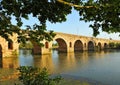 The Roman Bridge over the Guadiana River, Merida, Extremadura, Spain Royalty Free Stock Photo