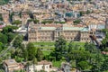 Roman Cityscape, Panaroma viewed from the top of Saint Peter\'s square basilica, Gardens of Vatican City Royalty Free Stock Photo