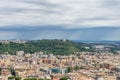 Roman Cityscape, Panaroma viewed from the top of Saint Peter\'s square basilica, Gardens of Vatican City Royalty Free Stock Photo