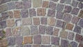 Roman cobblestone pavement in via emilia porphyry