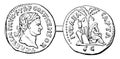 Roman Coins Denarius vintage illustration