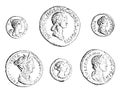 Roman Coins vintage illustration