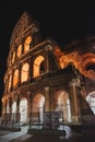 Roman coliseum at night Royalty Free Stock Photo
