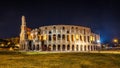 Roman Colosseum Coliseum at night, one of the main travel attr Royalty Free Stock Photo