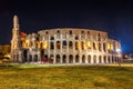 Roman Colosseum Coliseum at night, one of the main travel attr Royalty Free Stock Photo