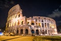 Roman Colosseum Coliseum at night, one of the main travel attr Royalty Free Stock Photo